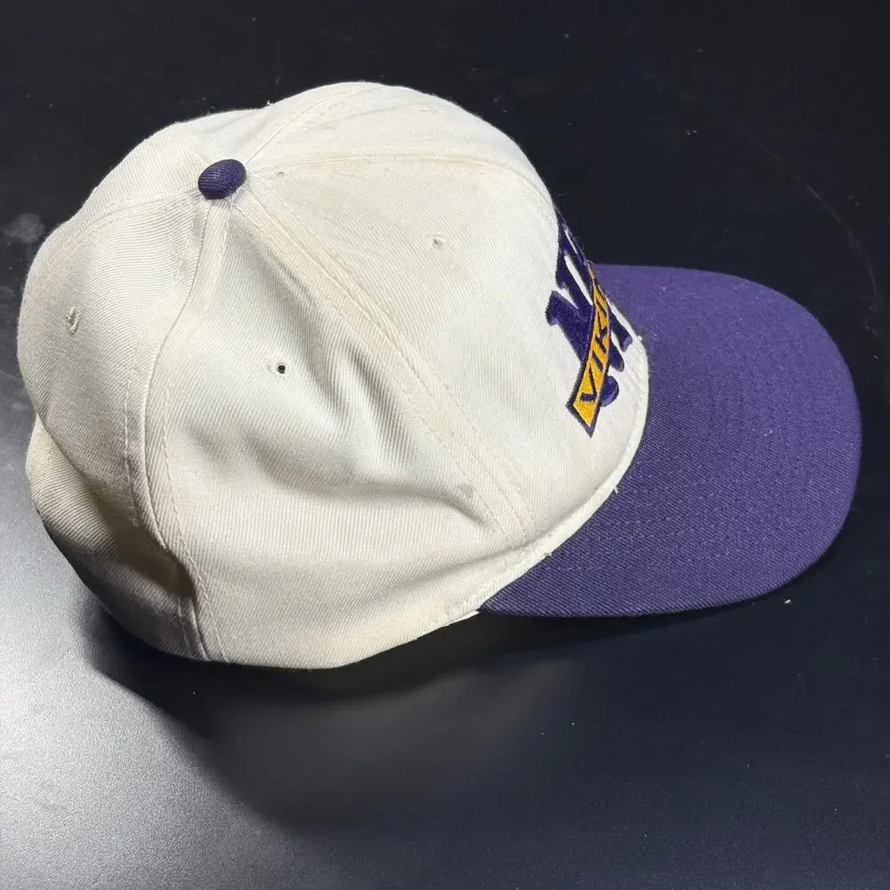Vintage American Needle Minnesota Vikings Hat‎ Cap White NFL Football Mens 90s